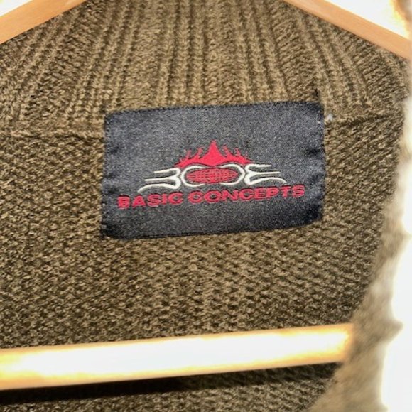 Basic Concepts Mens’s Brown White Red Full Zip Mock Neck Sweater L EUC - Picture 3 of 6